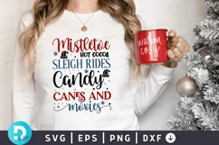 Mistletoe Hot Cocoa Sleigh SVG ,Funny Christmas SVG Design Product Image 1