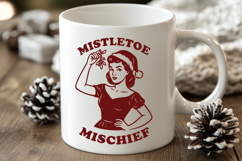 Mistletoe Mischief SVG Funny Retro Christmas Vintage PNG Art Product Image 3