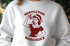 Mistletoe Mischief SVG Funny Retro Christmas Vintage PNG Art Product Image 2