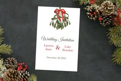 Mistletoe watercolor clipart, Christmas greenery PNG, winter Product Image 4