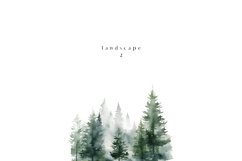 watercolor winter landscape christmas clipart