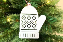 Winter mitten glove paper cut Christmas ornament SVG designs Product Image 4
