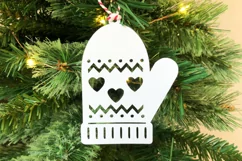 Winter mitten glove paper cut Christmas ornament SVG designs Product Image 5