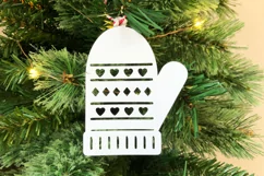 Winter mitten glove paper cut Christmas ornament SVG designs Product Image 7