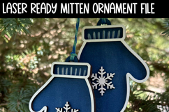 Mittens Ornament Laser Ready SVG | Holiday Winter Laser SVG Product Image 4