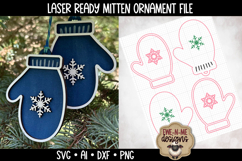 Mittens Ornament Laser Ready SVG | Holiday Winter Laser SVG Product Image 2