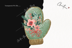 Brush Stroke Christmas Glove Clipart | Preppy Christmas PNG Product Image 2