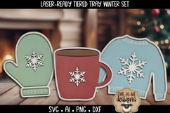 Winter Tiered Tray SVG | Laser Cut SVG Files | Six Designs Product Image 3