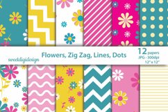 Boho Floral &amp; Geometric Backgrounds Mixed Green, Pink &amp; Yell Product Image 1