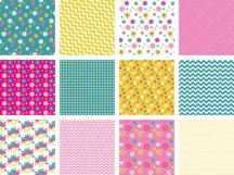 Boho Floral &amp; Geometric Backgrounds Mixed Green, Pink &amp; Yell Product Image 4