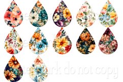 Mix Floral Flower Teardrop Earring Sublimation Designs, set3 Product Image 2