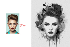 Mixed Media Watercolor &amp; Ink Splash Art Product Image 5