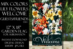 Mix Color Lily Flowers Welcome Guests Friends Garden Flag Product Image 1
