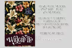 Mix Color Lily Flowers 12x18 Welcome Garden Flag Sublimation Product Image 2