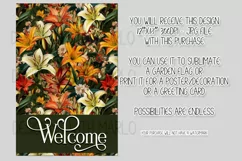 Mix Color Lily Flowers 12x18 Welcome Garden Flag Sublimation Product Image 2