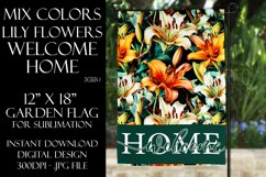 Mix Color Lily Flowers 12x18 Welcome Home Garden Flag Design Product Image 1