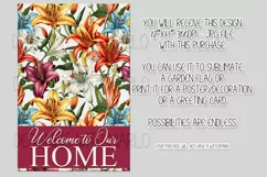 Mix Color Lily Flowers 12x18 Welcome to Our Home Garden Flag Product Image 2