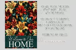Mix Color Lily Flowers 12x18 Welcome to Our Home Garden Flag Product Image 2