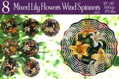 Lily Wind Spinner | Sublimation Lily Flowers Wind Spinners Product Image 1