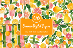 Mixed Fruits Summer Digital Papers Product Image 1