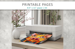 mixed media piggy art, printable pages Product Image 7