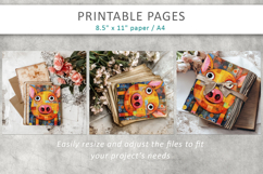 mixed media piggy art, printable pages Product Image 8