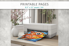 mixed media fish art, printable pages Product Image 4