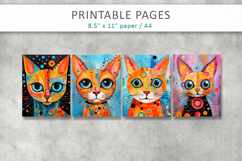 mixed media cat art, printable pages Product Image 2