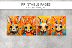 mixed media rabbit art, printable pages Product Image 2
