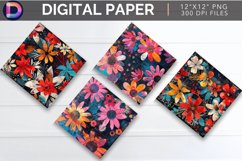 Mixed Media Bold Floral Digital Paper Product Image 1