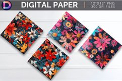 Mixed Media Bold Floral Digital Paper Product Image 1