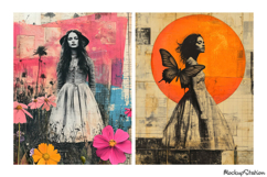 Vintage Women Junk Journal Pages | Floral Mixed Media Product Image 3