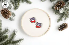 Cute Raccoon Stud Earrings | Autumn Earrings SVG Product Image 4