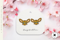 Funny Cat Laser Cut Stud Earrings Set | Animal Earrings SVG Product Image 4