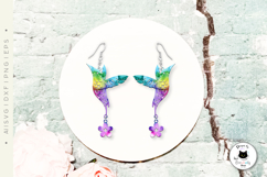 Hummingbird Laser Cut Earrings SVG | Animal Laser Cut Product Image 3