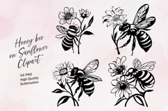 Honey bee black outline clipart png Product Image 1