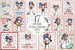4th July Goose Stamp SVG Sublimation Product Image 1