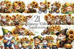 Gnome With Sunflowers Sublimation Product Image 1
