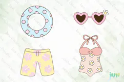 Retro Summer Pool Party SVG PNG Clipart Product Image 1