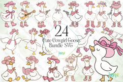 Cute Cowgirl Goose Bundle SVG PNG Bundle Product Image 1