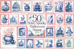 Retro Spooky Halloween Stamp Sublimation Product Image 1