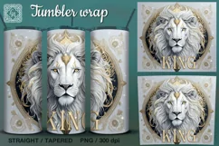 White Lion 2 Tumbler Sublimation, 20 oz Tumbler Wrap Product Image 2