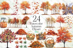 Watercolor Autumn Clipart Sublimation Product Image 1