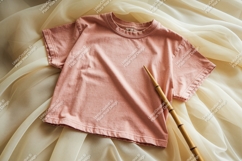 Pink t shirt bamboo prop mockup Product Image 1