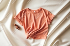 Coral t shirt mockup with fabric image Product Image 1