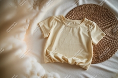 Lavender t shirt and teddy bear mockup imagCream t shirt moc Product Image 1