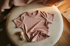 Dusty rose baby tee with rattle image Product Image 1