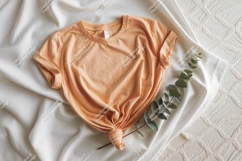 Peach t shirt mockup with eucalyptus image Product Image 1