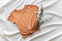 Orange t shirt with eucalyptus branch image Product Image 1