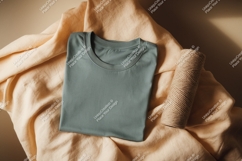Green t shirt mockup with twine fabric Product Image 1